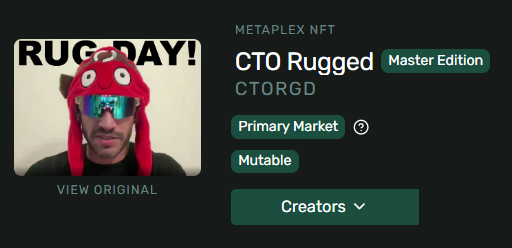 KirtirajThakor's tweet image. It’s Rug Day at @solanaturbine
CTO just got rugged (ft. @andrescorreia )