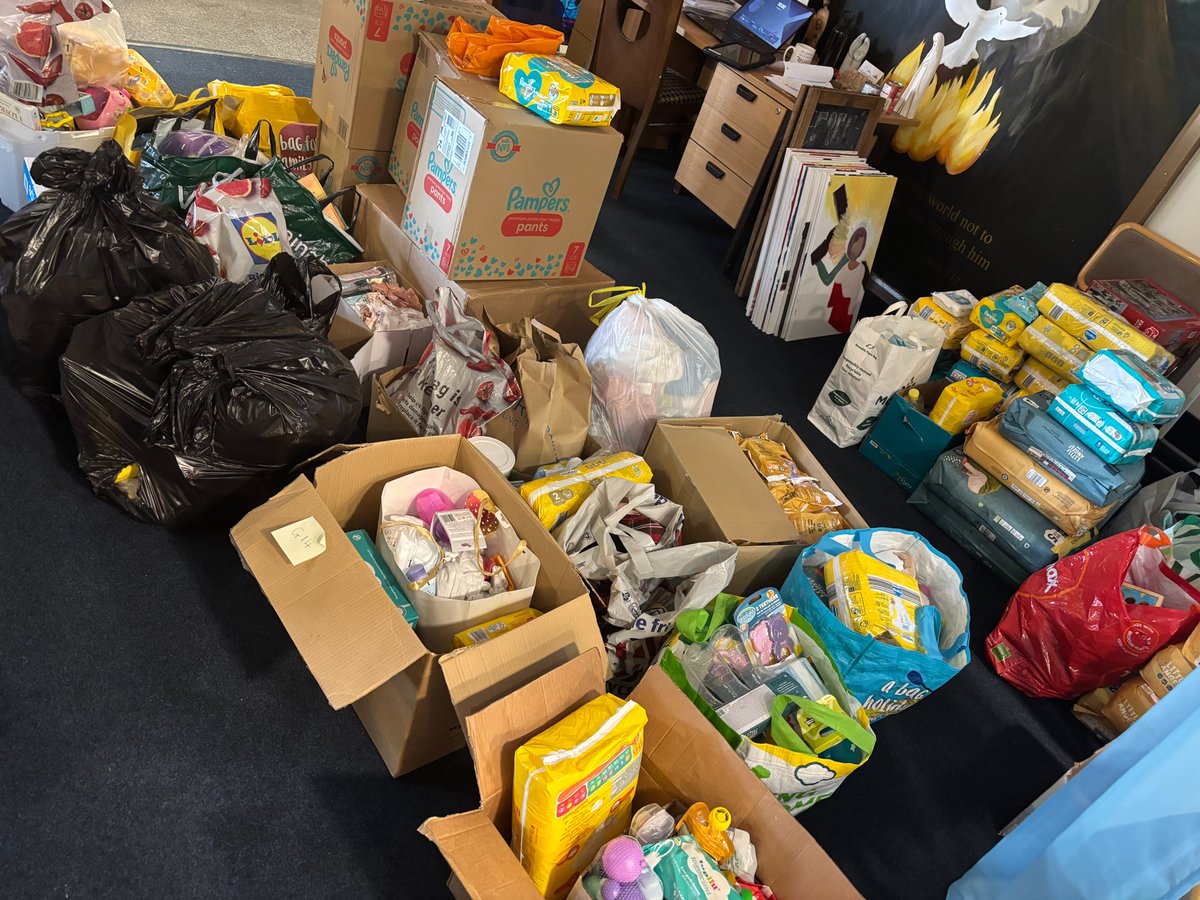 In recent weeks, pupils and staff worked together to collect dozens of baby items. During a staff formation day, these will be organised into care packages, which will then be donated to vulnerable families. Access to the chapel is now via a mountain hike! Well done everyone!
