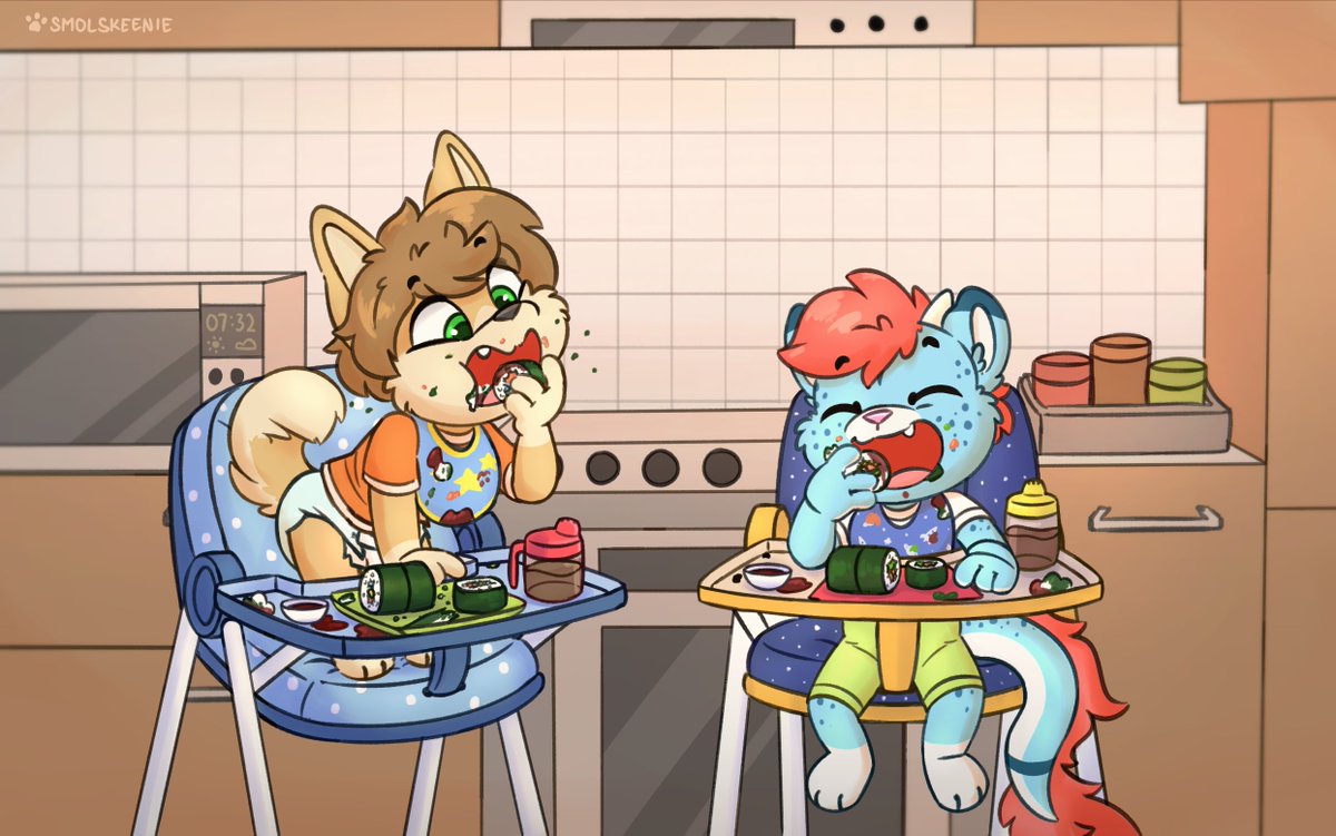 It's sushi time!🍣But please eat slowly everyone, don't be like <a href="/MaxShozo/">Max Shozou</a>. He set a bad example