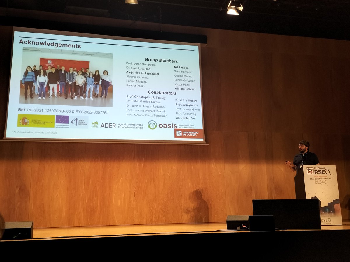 Diego Sampedro (@diego__sampedro) on Twitter photo Yet another contribution from the group in the <a href="/BienalRSEQ2025/">XL Reunión Bienal de la RSEQ - Bilbao, 2025</a> .
Brilliant presentation from <a href="/funes_ardoiz/">Ignacio Funes-Ardoiz</a> on boron chemistry. Yet another contribution from the group in the <a href="/BienalRSEQ2025/">XL Reunión Bienal de la RSEQ - Bilbao, 2025</a> .
Brilliant presentation from <a href="/funes_ardoiz/">Ignacio Funes-Ardoiz</a> on boron chemistry.