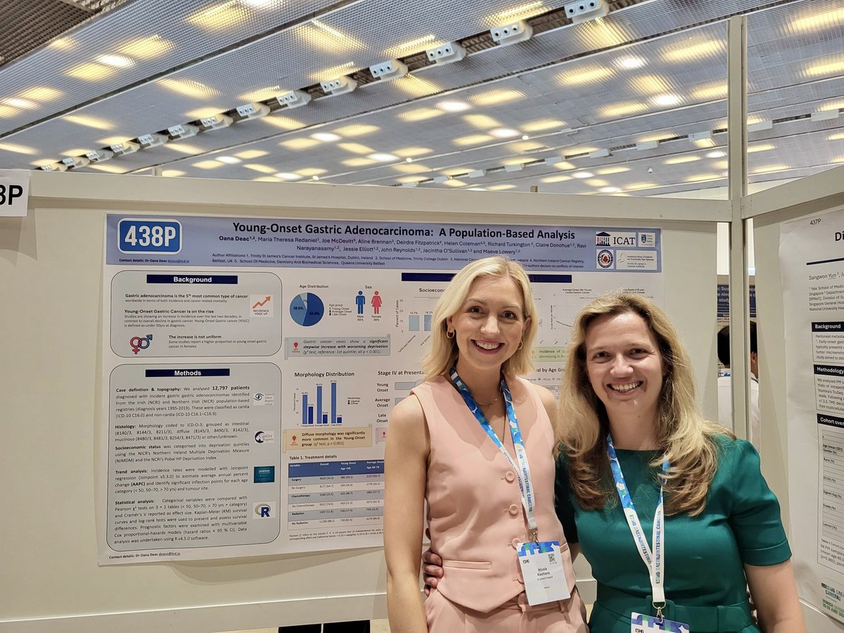 Lovely to see Oana Deac presenting her poster on “Young Onset Gastric Adenocarcinoma – A Population Based Analysis” at <a href="/myESMO/">ESMO - Eur. Oncology</a> An important contribution to a critical area of research #GIESMO25 #youngonset <a href="/CancerInstIRE/">Trinity St James's Cancer Institute</a> <a href="/MaeveLowery/">Maeve Lowery</a>