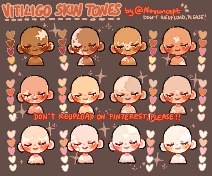 all my vitiligo skin tone palettes!
