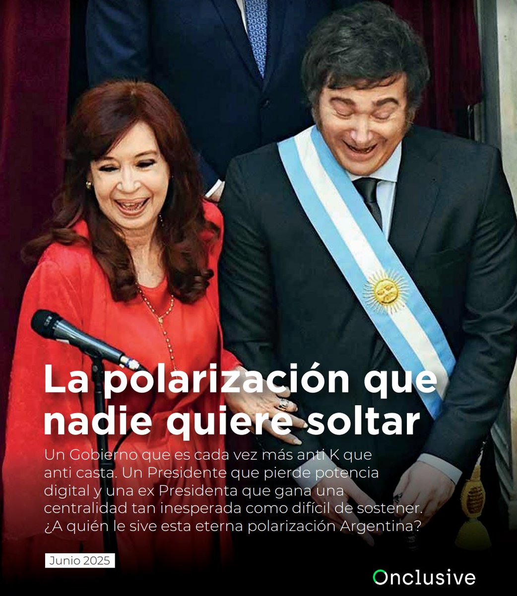 🚨 Publicamos un nuevo informe sobre la imagen digital de Javier Milei 📲

El presidente pierde potencia digital y la ex-presidenta
gana una centralidad inesperada y difícil de sostener. 

¿A quién le sirve esta eterna polarización? 

Lo más destacado en este hilo 👇