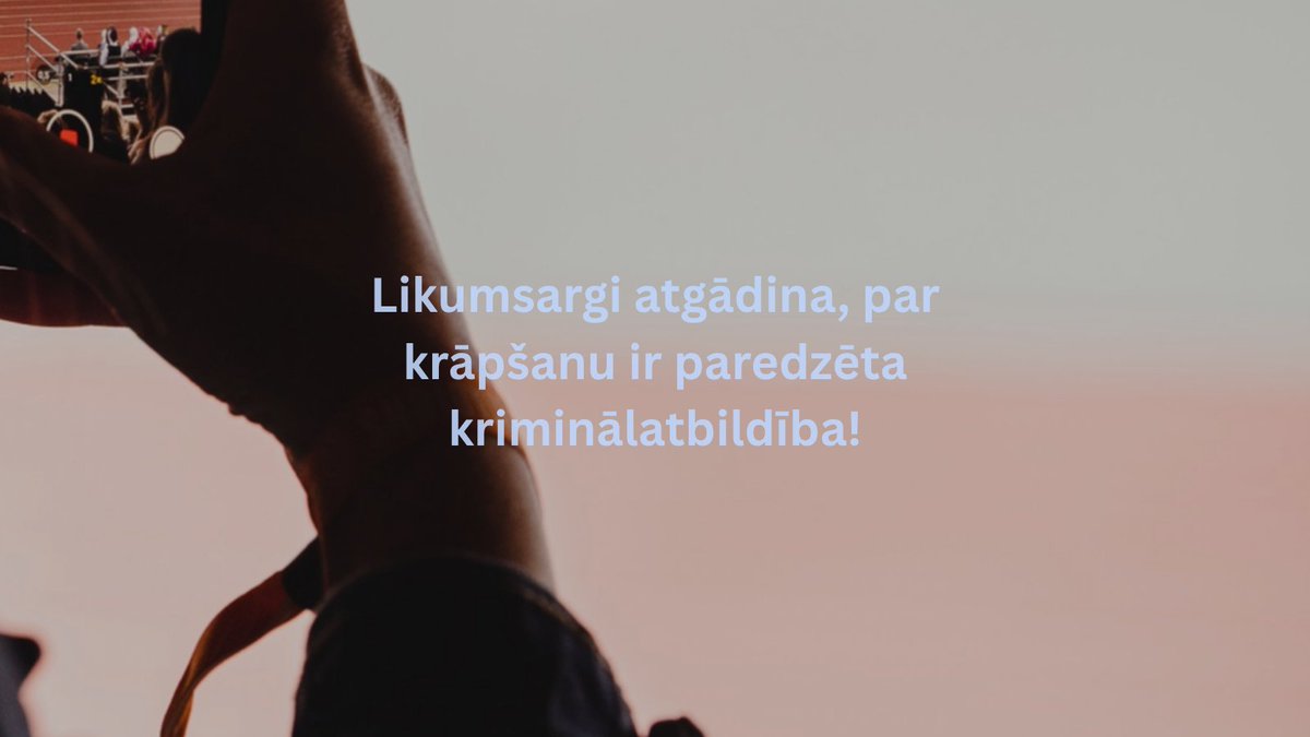 Valsts policija (@valsts_policija) on Twitter photo Iegādājoties Skolu jaunatnes dziesmu un deju svētku <a href="/nacgavilet/">Nāc gavilēt!</a> biļetes no privātpersonām, aicinām rūpīgi izvērtēt pārdevēja identitāti, lai iespējamā krāpšanas gadījumā policijai būtu vieglāk atrast vainīgo. Gadījumā, ja esi kļuvis par krāpšanas upuri – aicinām par to ziņot Iegādājoties Skolu jaunatnes dziesmu un deju svētku <a href="/nacgavilet/">Nāc gavilēt!</a> biļetes no privātpersonām, aicinām rūpīgi izvērtēt pārdevēja identitāti, lai iespējamā krāpšanas gadījumā policijai būtu vieglāk atrast vainīgo. Gadījumā, ja esi kļuvis par krāpšanas upuri – aicinām par to ziņot