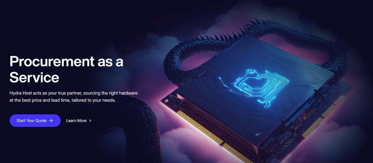 get_hydrahost's tweet image. Hydra got a glow-up!

GPU procurement is still the wild west, but now we look even better doing it.

At Hydra, we cut through the chaos with:
🔍 Strategic sourcing from trusted OEMs
📦 Full rack, server, and single GPU options
⚡ Shorter lead times (because time is money)
🤝…