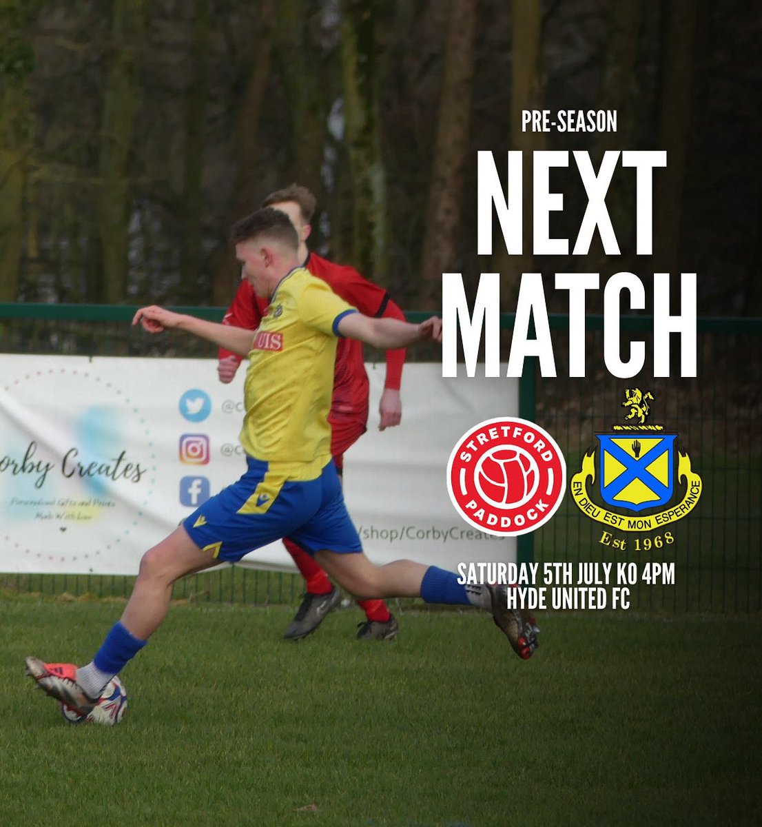 Ashton Athletic FC (@ashtonathletic) on Twitter photo Our pre-season fixtures start this Saturday๐๐
๐ <a href="/SPaddockFC/">Stretford Paddock FC</a>
๐
Saturday 5th July
โฐ KO 4PM
๐ Project Solar Stadium, Walker Ln, Hyde, SK14 5PL
#Yellows Our pre-season fixtures start this Saturday๐๐
๐ <a href="/SPaddockFC/">Stretford Paddock FC</a>
๐
Saturday 5th July
โฐ KO 4PM
๐ Project Solar Stadium, Walker Ln, Hyde, SK14 5PL
#Yellows