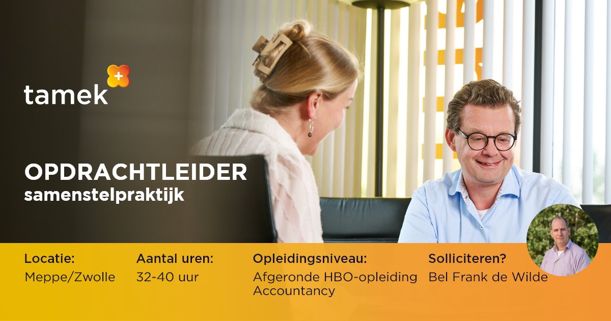 Kom JIJ meebouwen aan succes &amp; groei?  

Wij zijn op zoek naar een opdrachtleider in de samenstelpraktijk die energie krijgt van samenwerken en het leuk vindt om te helpen bouwen aan onze klantenportefeuille.  Check de vacature op 👉bit.ly/3QNmlkj 

#werkenbij