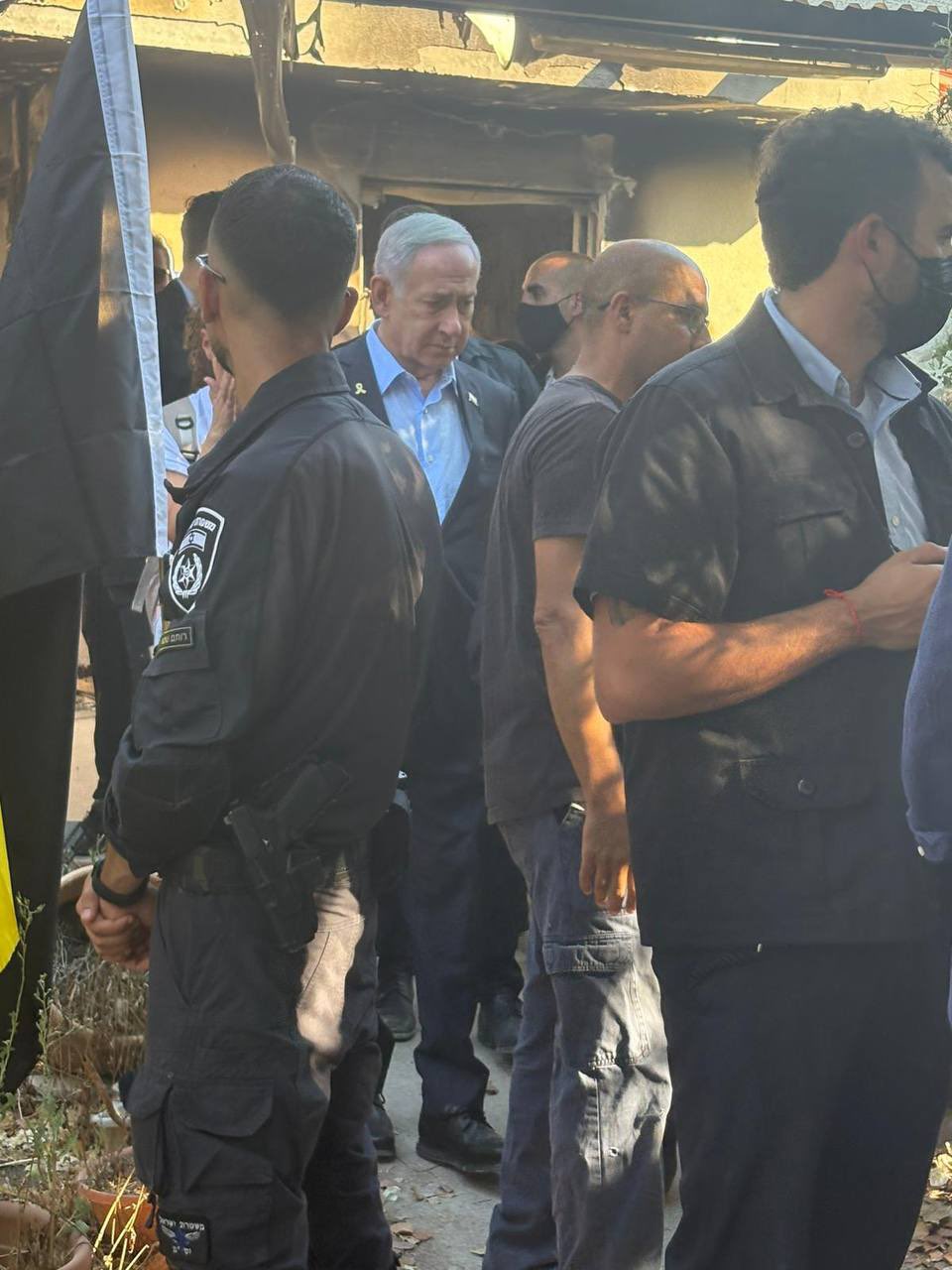 Netanyahu en el kibutz Nir Oz. Foto: Amit Segal