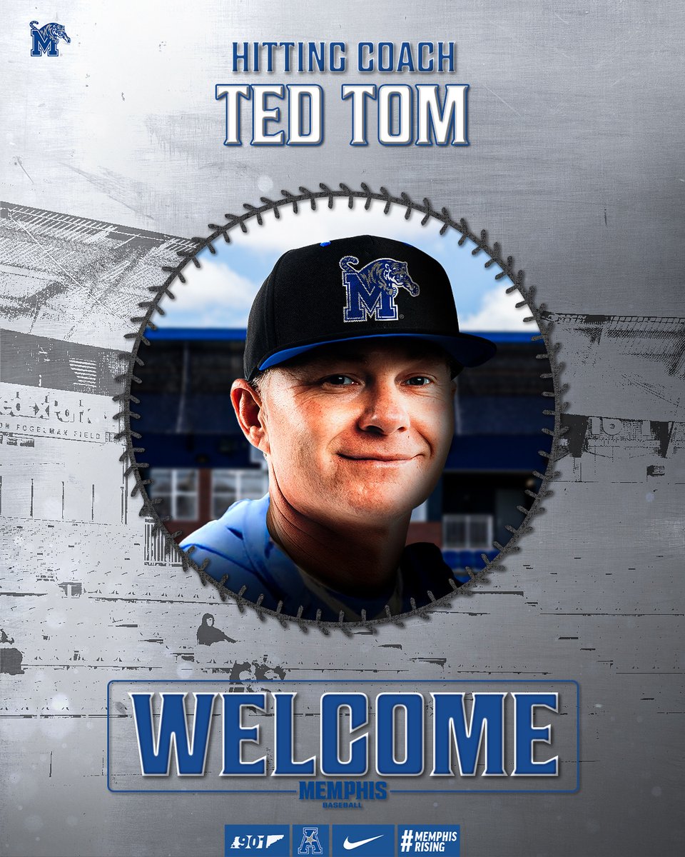 MemphisBaseball's tweet image. One of the elite hitting coaches and recruiters in the country is officially a Tiger Ⓜ️
Welcome to the 901, Coach Tom!
📰 gotigersgo.me/402VRAi
#GoTigersGo | @tedtomjr