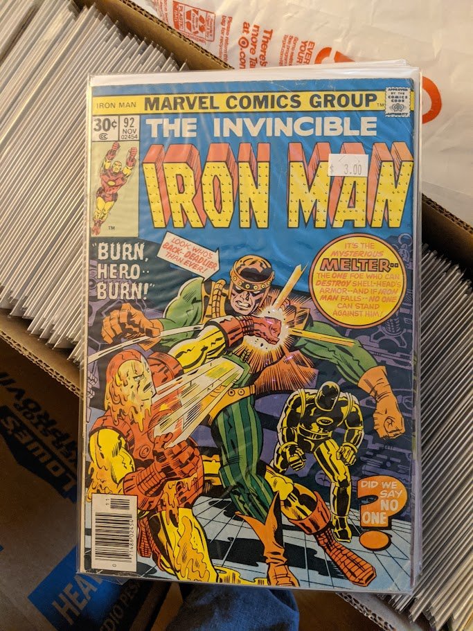 comicbookaddt's tweet photo. Thursday Throwback! 🔥 "Burn, Hero... Burn!" Diving into the classic action of The Invincible Iron Man #92, as Tony faces off against the mighty Melter! Love these vintage battles from @Marvel. What's melting your mind today? #TBT #comicbookaddicts #IronMan #Melter #Marvel #ClassicComics #ThrowbackThursday