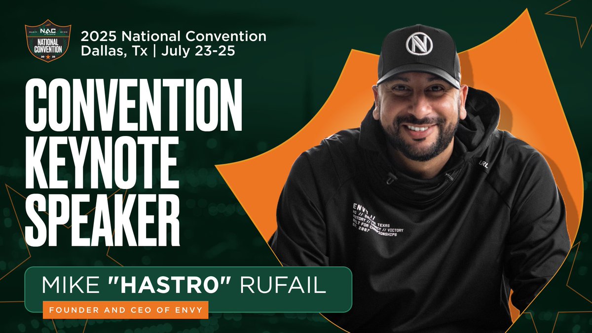 𝐌𝐢𝐤𝐞 "𝐡𝐚𝐬𝐭𝐫𝟎" 𝐑𝐮𝐟𝐚𝐢𝐥 𝐀𝐧𝐧𝐨𝐮𝐧𝐜𝐞𝐝 𝐚𝐬 𝟐𝟎𝟐𝟓 𝐂𝐨𝐧𝐯𝐞𝐧𝐭𝐢𝐨𝐧 𝐊𝐞𝐲𝐧𝐨𝐭𝐞 𝐒𝐩𝐞𝐚𝐤𝐞𝐫!

Join us at 9am on July 23rd <a href="/UT_Dallas/">UT Dallas</a> as <a href="/hastr0/">Mike Rufail</a>  kicks off the 2025 NACE National Convention during our Opening Keynote &amp; State of the Association.

Hear