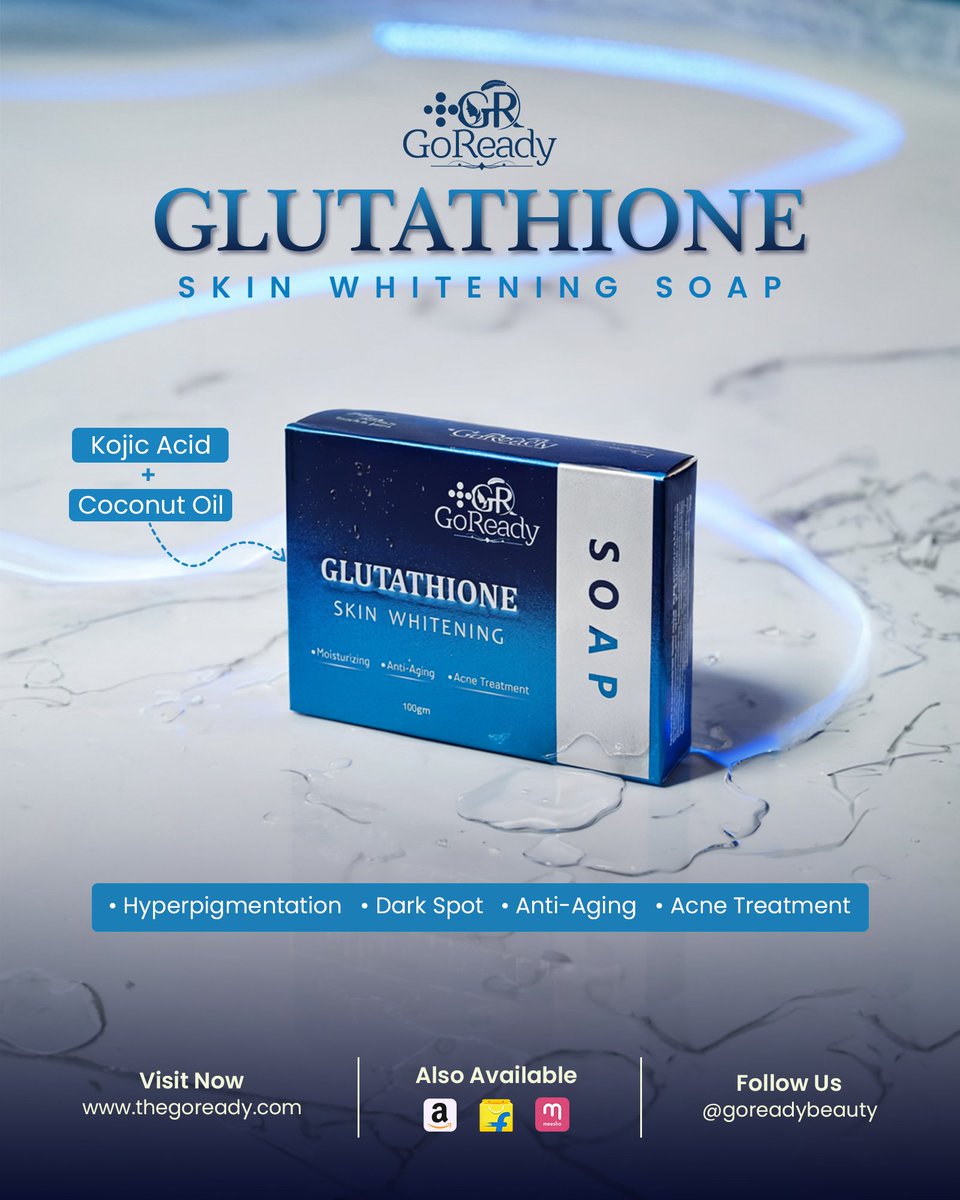 GoReadyServices's tweet photo. Say goodbye to dull skin! 👋
Hello to radiance with every bubble. 🧼🫧

Try the GoReady Glutathione soap that everyone's talking about – #GlutathioneSoap 💛

Visit https://t.co/C4VLo8FTf7  or Order from Amazon, Flipkart or Meesho. 🛒

💬 

#Skincare #GlowingSkin https://t.co/ktfJ5vFtzc