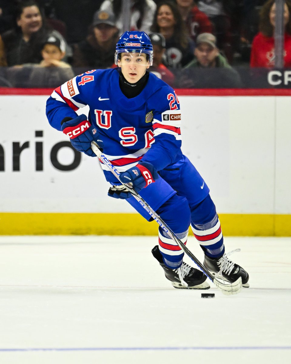 CapitalsPR's tweet image. CAPS TODAY: Six development camp attendees represented their countries at the 2025 World Junior Championship. Cole Hutson, who finished as the tournament’s leader in points (11), helped Team USA win back-to-back World Junior gold for the first time ever: washca.ps/488bPvj