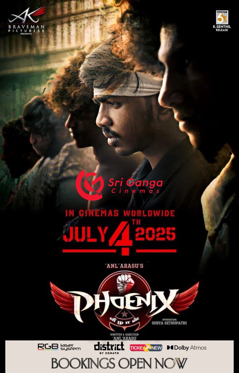 #Phoenix #suryavijaysethupathi Bookings open now <a href="/Srigangacinemas/">Sri Ganga Cinemas Barco RGB LASER DOLBY ATMOS</a>