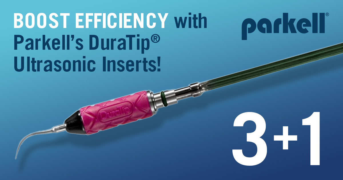 DentalCityInc's tweet image. Boost efficiency with Parkell’s DuraTip® Ultrasonic Inserts! These maintain 100% efficiency up to 3mm of wear, providing unmatched scaling performance and life duration.

Discover the difference today: ow.ly/AjMC50Wj9hK

#Parkell #UltrasonicInserts #DentalSupplies