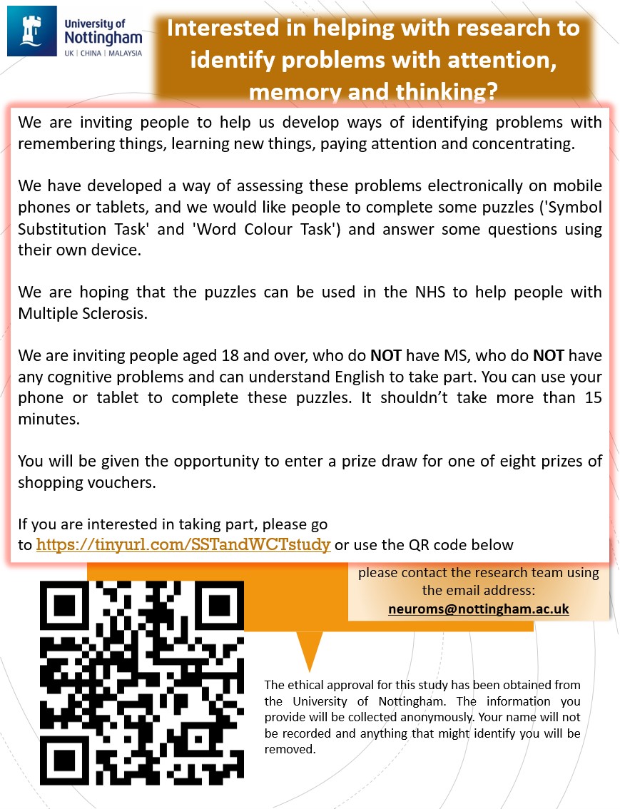 NEuRoMSproject's tweet image. Looking for participants for a part of our study. We would greatly appreciate your time and help!
Please share to help us reach our target
#Neuroscience #participation #Science #neuropsychology