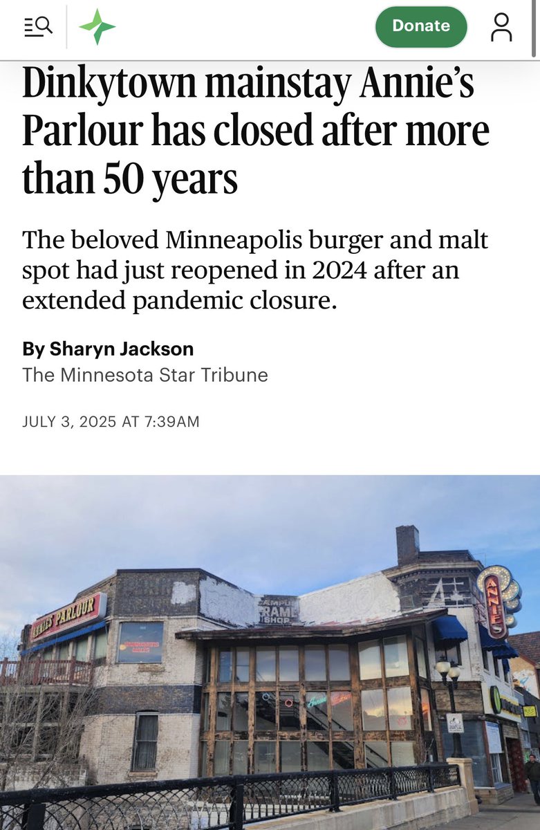 GopherHole.com (@gopherhole) on Twitter photo Wow an end of an era on #Gophers campus as Annie’s Parlour closed after more than 50 years!
Who has great memories going there while in Dinkytown? Wow an end of an era on #Gophers campus as Annie’s Parlour closed after more than 50 years!
Who has great memories going there while in Dinkytown?