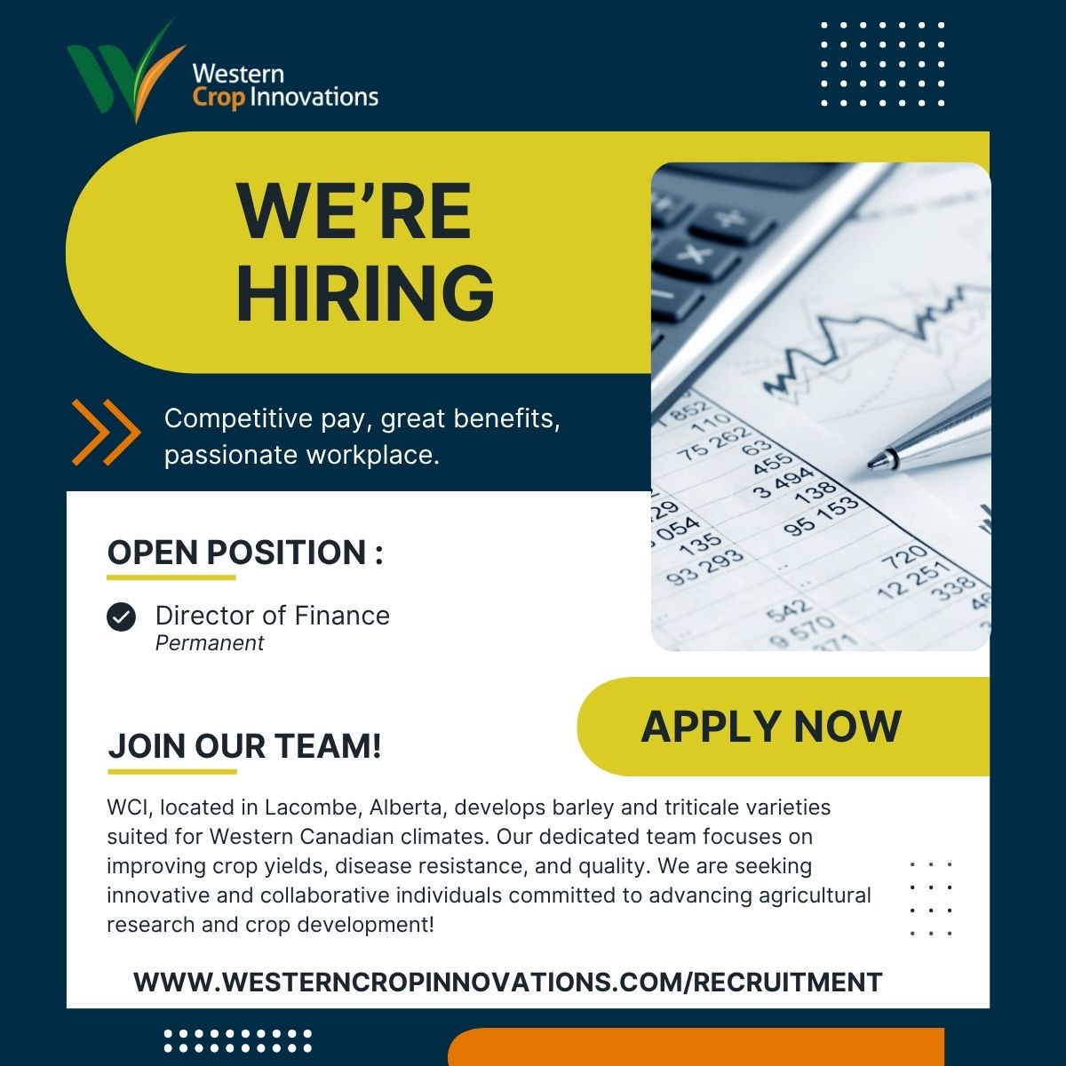 With our current CFO preparing for their next chapter, WCI is seeking a new Director of Finance to lead our financial strategy and support continued growth.

To view the job description and apply, visit: westerncrop.bamboohr.com/careers/31?sou…

#NowHiring #AgCareers #FinanceJobs #NonProfitJobs