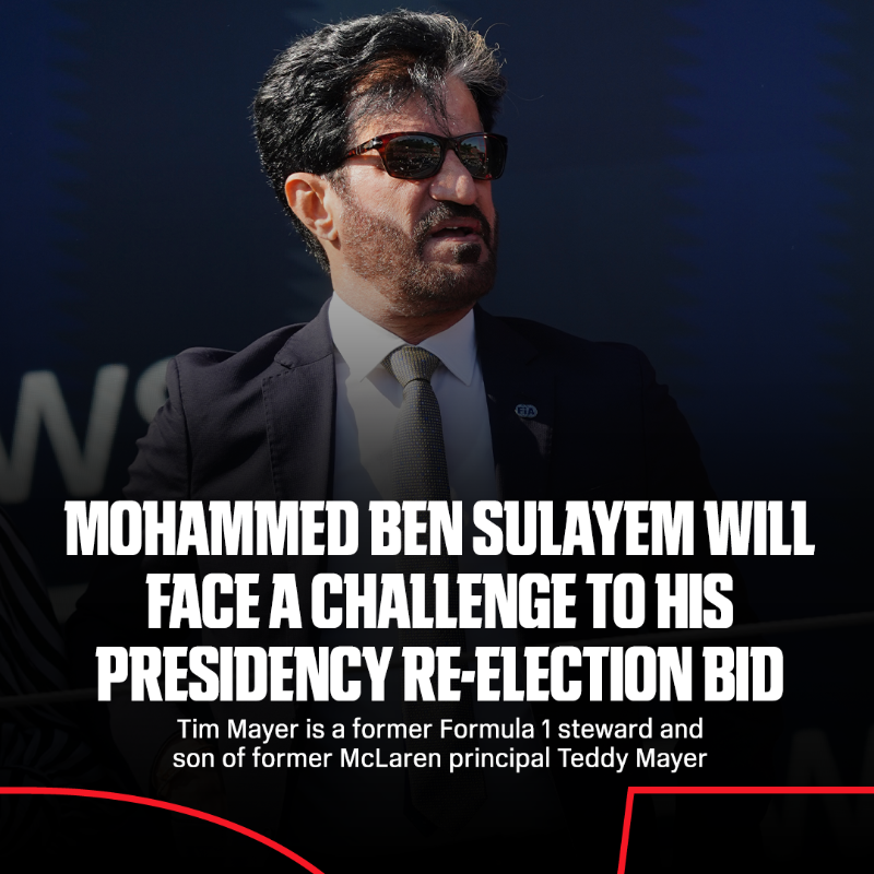 ESPNF1's tweet photo. Tim Mayer set to stand against Mohammed Ben Sulayem for FIA presidency