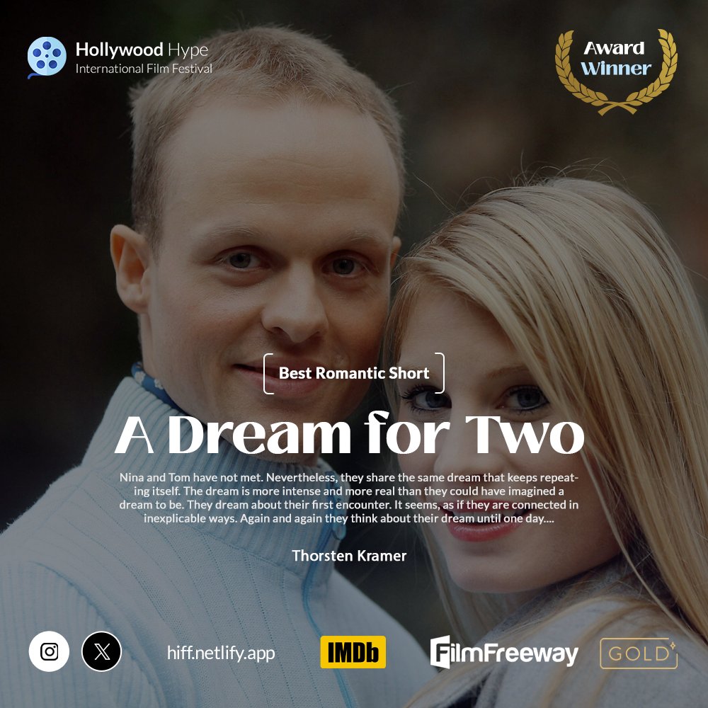 🎉 WINNER ANNOUNCEMENT 🎉
Winner: A DREAM FOR TWO
Direct by: Thorsten Kramer

Please join us in congratulating Thorsten Kramer and the amazing cast for their outstanding work on A DREAM FOR TWO, our winner for Best Romantic Short! ⭐️🏆👏 #hhype_iff #winner