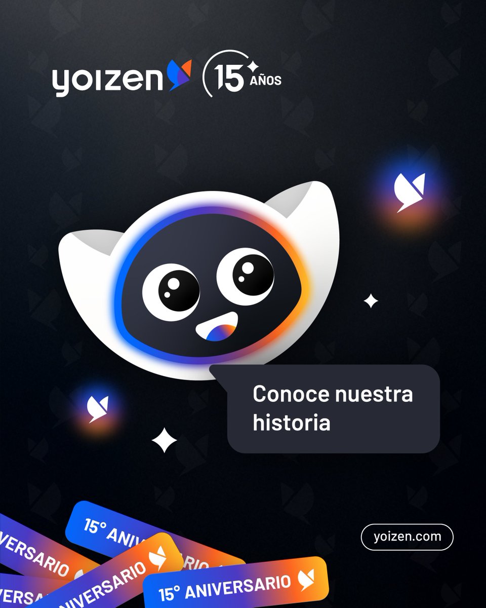 🎉 ¡Yoizen cumple 15 años!🎉

Una historia de innovación, crecimiento y conversaciones que evolucionan la experiencia de cliente. 💬🤖✨

Gracias a nuestro equipo, clientes y partners por ser parte de este camino.

👉Conoce los hitos de estos 15 años.
yoizen.com/blog/transform…