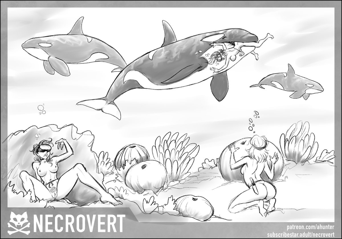 Some girls doing a little naked pearl diving encounter the Reef Guardians

A request from one of my Patrons that I think turned out pretty good.

I post all my monthly Sketches and Pinups, including the things I can’t post here, once a month on my Patreon site at: