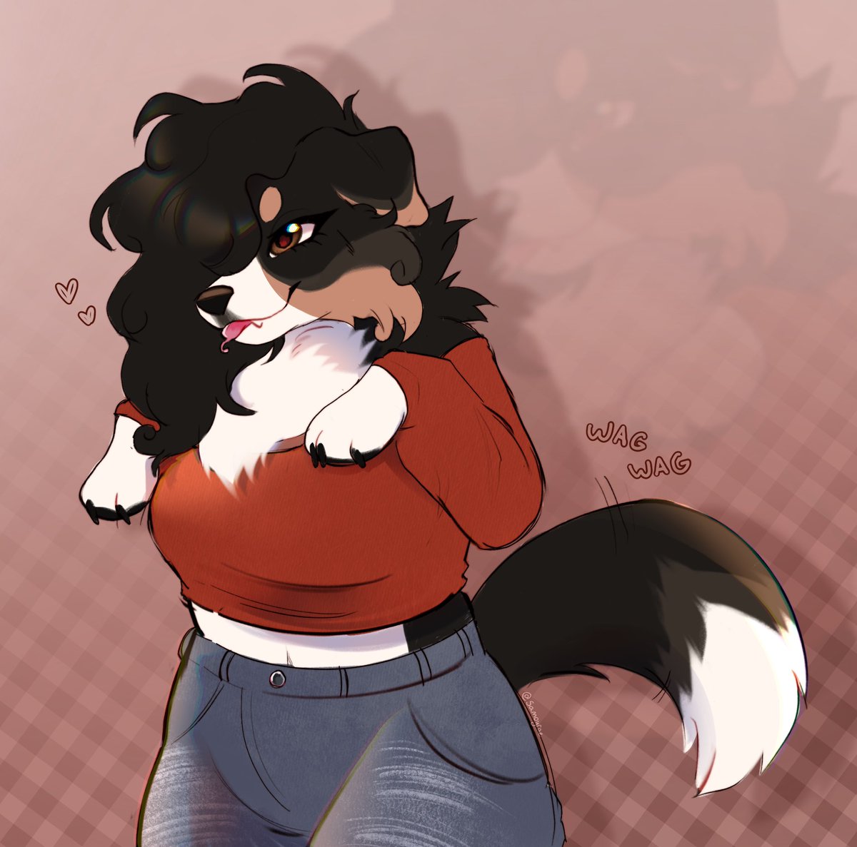 samoyrae's tweet image. uppy dawg 
(artfight revenge)