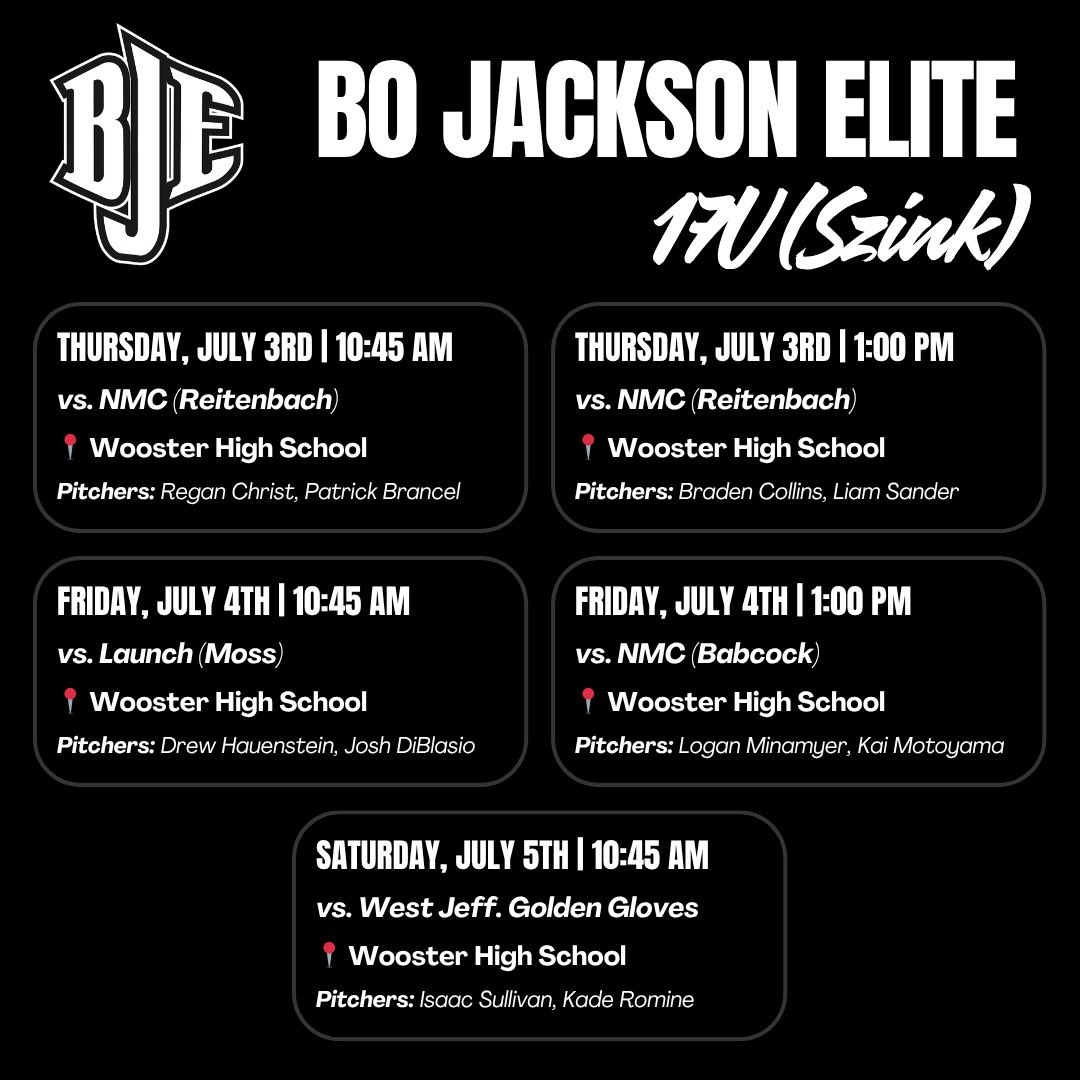 Pitching rotation for this weekend’s Northern Ohio Round Robin 👇