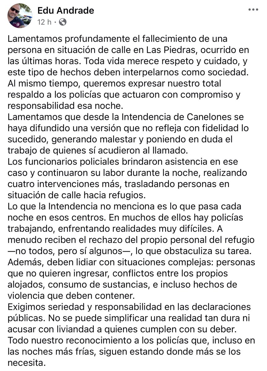 Ante lo poco serio de declaraciones encontradas frente a otra lamenta pérdida 👇