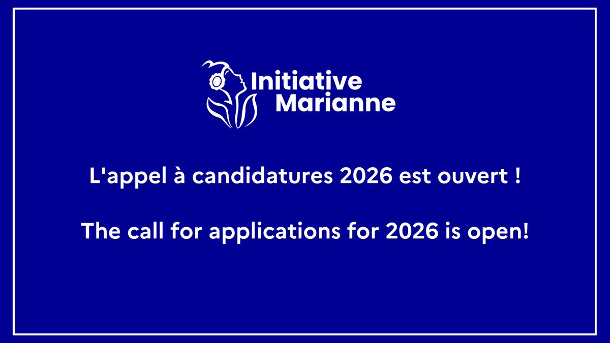 Last days of the call for applications for the Marianne Initiative class of 2026 !
Apply now and until July 6 to join the future Marianne Initiative class (first half of 2026).
Application form in English : demarches-simplifiees.fr/commencer/appl…