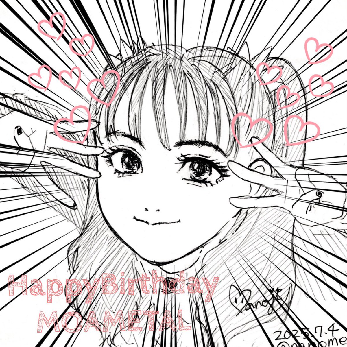 nanometal22's tweet image. HappyBirthday
  MOAMETAL
  2025.07.04

#MOAMETAL聖誕祭2025
#babymetal_fanart 
#菊地最愛
#MOAMETAL