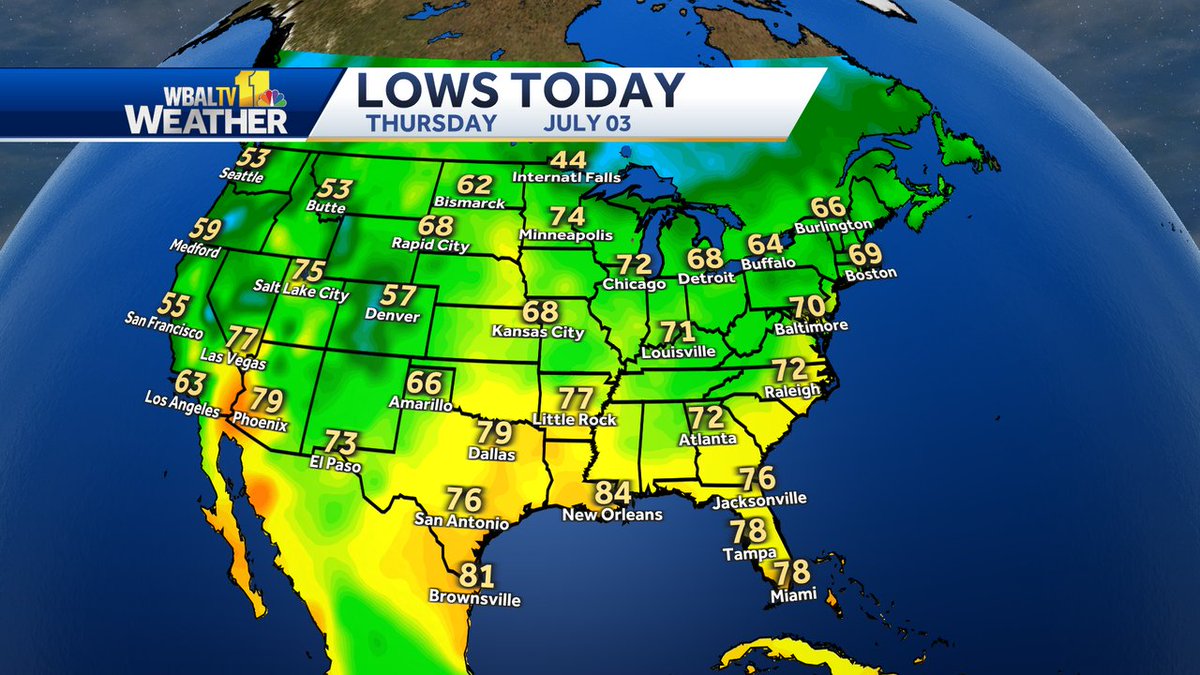 Here's a look at observed low temperatures across the Lower 48 this morning.