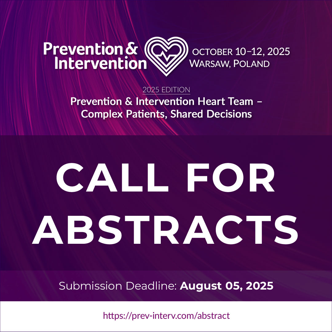 CVPrevInterv's tweet image. ⏳ Don&apos;t forget!
Call for Abstracts is OPEN for the &quot;Prevention &amp;amp; Intervention&quot; cardiology summit.
🗓️Deadline: Aug 5, 2025 📩Send to: abstract@prev-interv.com
Full details: prev-interv.com/abstract/

#Cardiology #CallForAbstracts #PrevInterv2025 #MedTwitter #CardioX #CardioEd