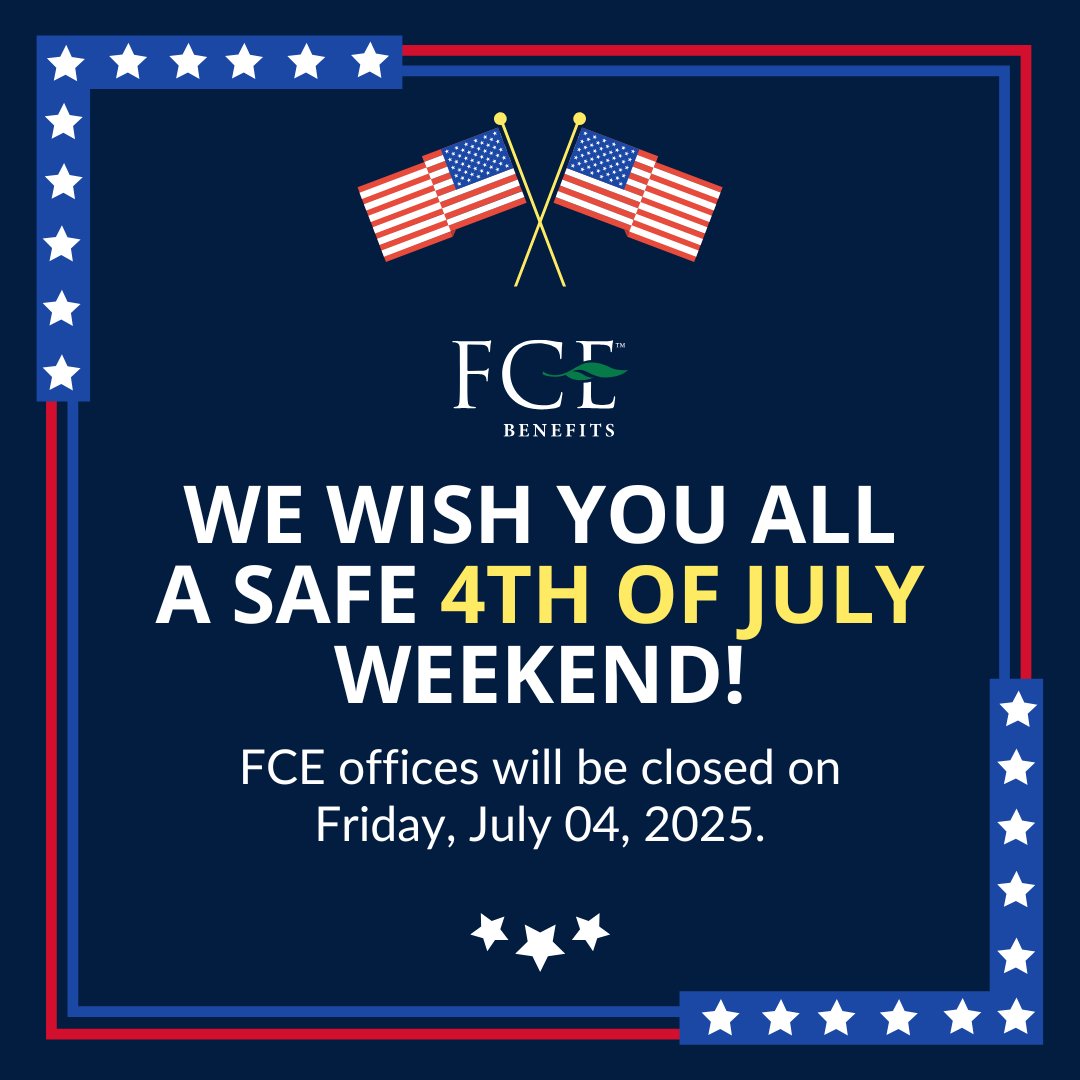 🇺🇸🎆 In observance of #IndependenceDay, #FCE will be closed on Friday, July 4th and will resume normal business hours on Monday, July 7th. We wish you all a wonderful and safe Independence Day weekend! 🌟

#4thofJuly #HappyIndependenceDay #celebration