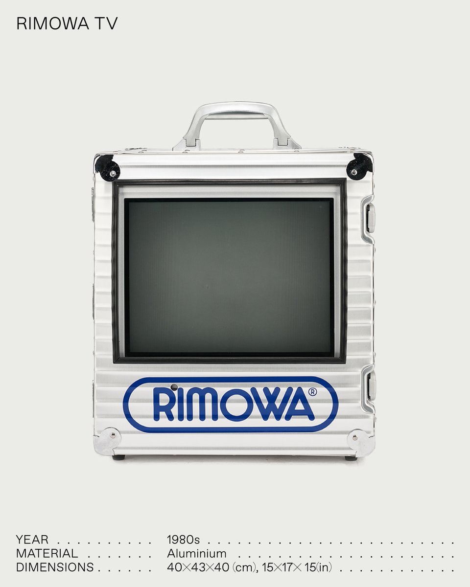 An easy to carry TV.

In the 1970s, RIMOWA wrapped a TV to showcase campaigns at trade fairs. Complete with a handle and the blue pill logo of the era, the archive piece reflects #RIMOWA’s enduring blend of form and function.

#RIMOWAArchive