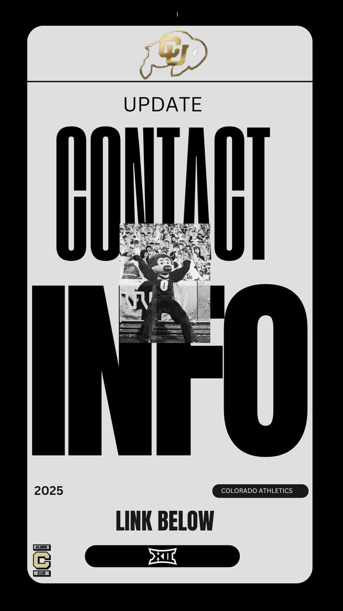 Once a Buff, Always a Buff.
Help us keep you in the game—update your contact info and stay connected with the Alumni C Club. 
Click on the Link below!
app.cubuffs.com/cclubupdate

#PrideAndTradition #GoBuffs!