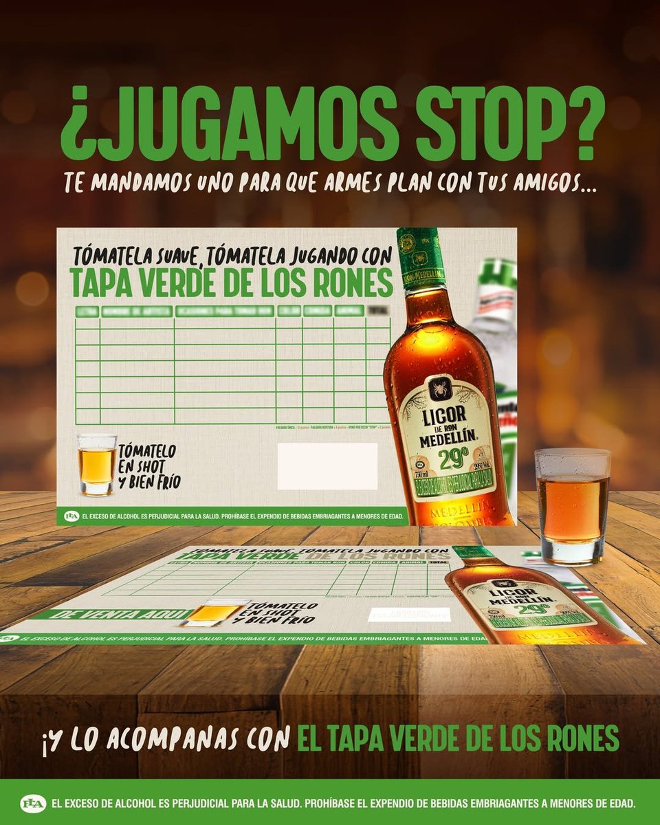 Con Licor de Ron Medellín #ElTapaVerdedeLosRones  💚, el plan se arma solo: Amigos, juego y un buen shot ✨