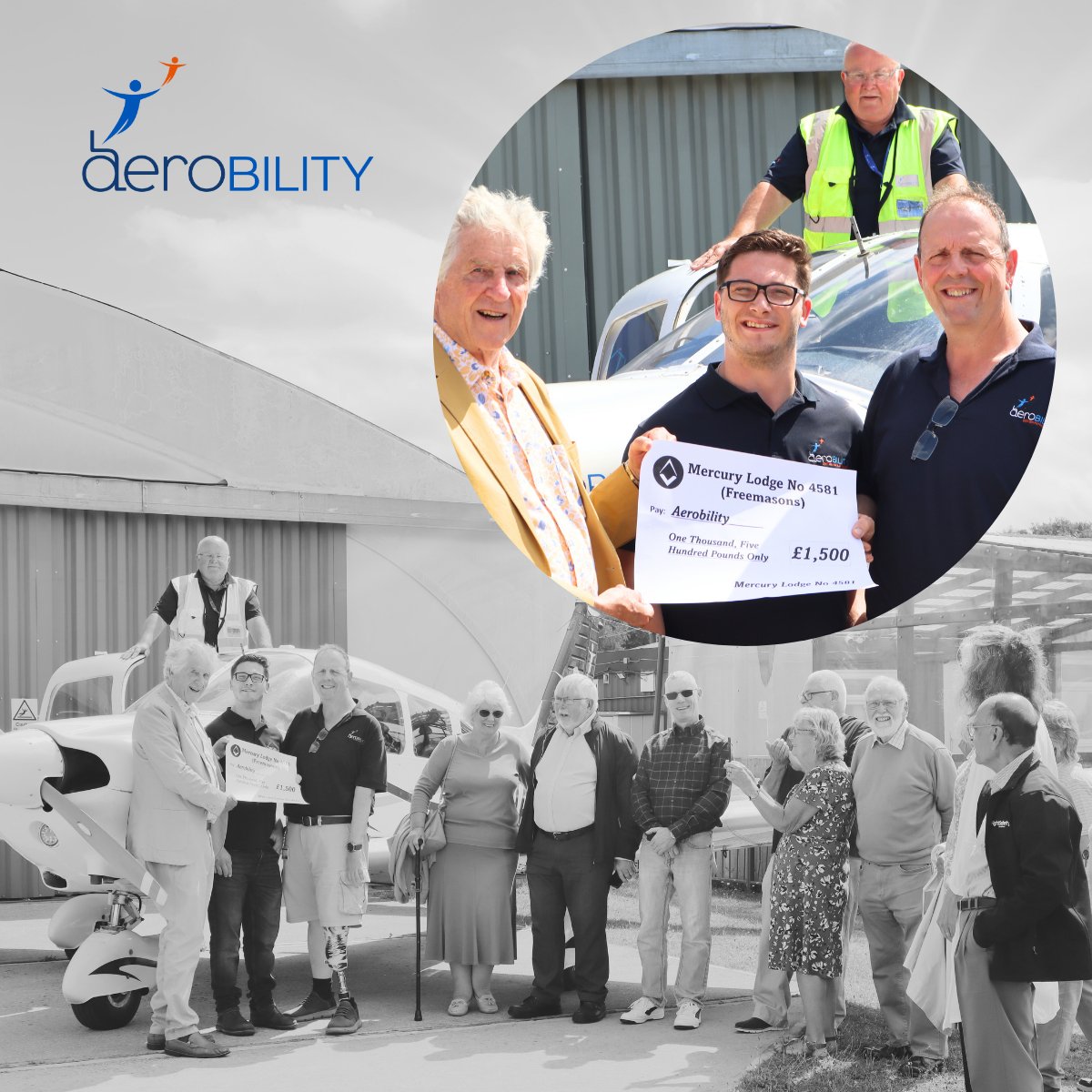 Last week Aerobility were honoured to receive another donation from esteemed supporters at The Mercury Lodge. We can not begin to express how thankful we are to receive donations like this and what this means to our charity.  Thank you for making people's dreams possible.