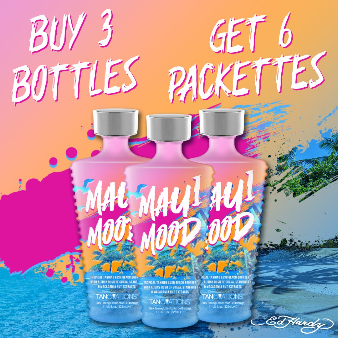 Set the vibe with Maui Mood 🌺🌴

Infused with Honolulu Hibiscus and tropical skin-loving ingredients, this bronzer is your ticket to paradise-level color.  

Buy 3, Get 6 Packettes FREE! 👉 fstanning.com/ed-hardy-maui-…
