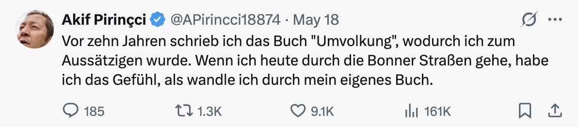So isses. Denke ich mir bei jeder Fahrt durch dieses Land. Man darf aber nicht "Umvolkung" dazu sagen, sonst melden einen die vertrauenswürdigen Hinweisgeber beim Staatssicherheitsschutz. Es heißt: Personalwechsel mit eingeschränktem Serviceangebot.