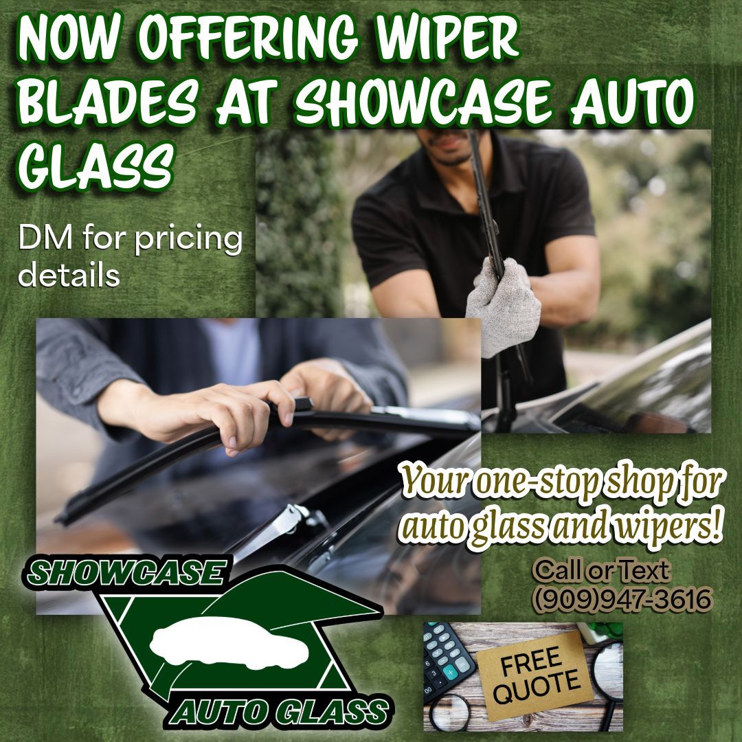✅ One Stop. Zero Hassle.
Need a windshield replacement? 🛠️
Now you can get brand-new wiper blades at the same time — right here at Showcase Auto Glass.

✔️ No extra trips
✔️ Expert installation
✔️ Top-quality wipers available on-site

Don’t leave safety up to chance. Get