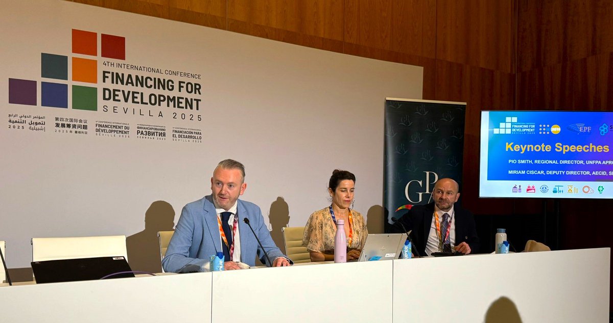 PioSmith_UN's tweet image. Pleasure to join @Atayeshe at #FfD4 in Seville to highlight why investing in women’s health and rights is not just a moral imperative, it’s a smart economic choice.
Financing sexual and reproductive health must remain at the heart of the development agenda.
#InvestInHer