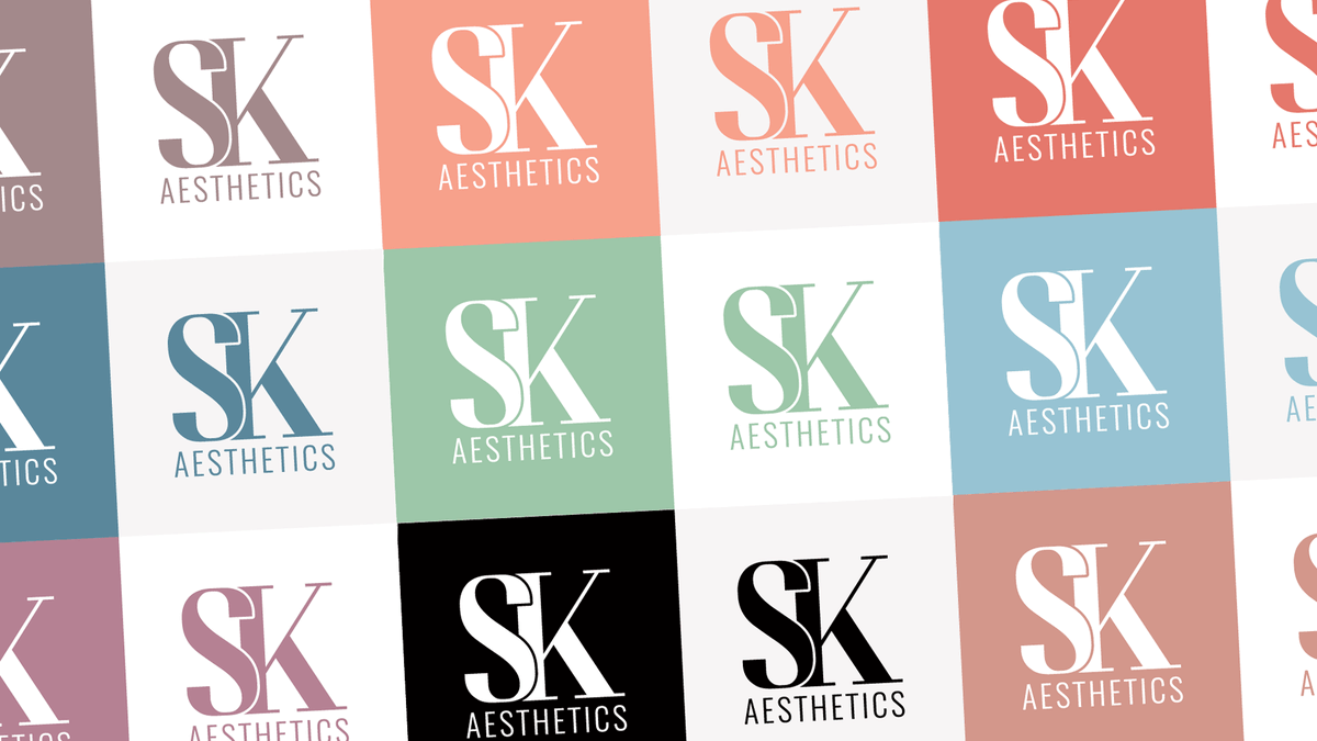 modred_design's tweet photo. WHICH COLOUR IS THE BEST? Simple logo design project for SK Aesthetics. Supplying a range of strong / pastel colour options to the client...  yet to decide on the colour scheme! #logodesign #graphicdesign #branding #logo #design READ MORE: https://t.co/31NVn8TA2S https://t.co/1PUxkGPgjb