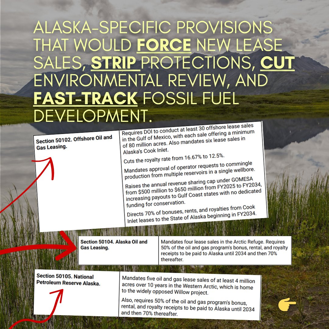 alaskawild's tweet image. Think all the public lands threats were removed from the Senate budget bill?

Not Quite.

📞 The House is voting NOW. Call 888-873-0885 and demand your Representative #StopTheArcticSellOff and #ProtectTheArctic before it’s too late.