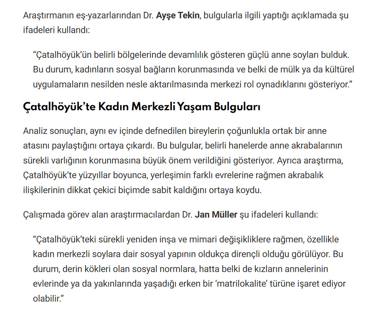 Mesela haber sitelerinden biri de herhalde dolaşan metni chatgpt'ye sokmuş. Mesela makalenin yazarları olarak biz Ayşe Tekin ve Jan Müller'in kim olduğunu çözemedik, çünkü böyle iki yazar yok çalışmalarda. Halbuki chatgpt'ye sarılana kadar bize ulaşması max 3 dk.