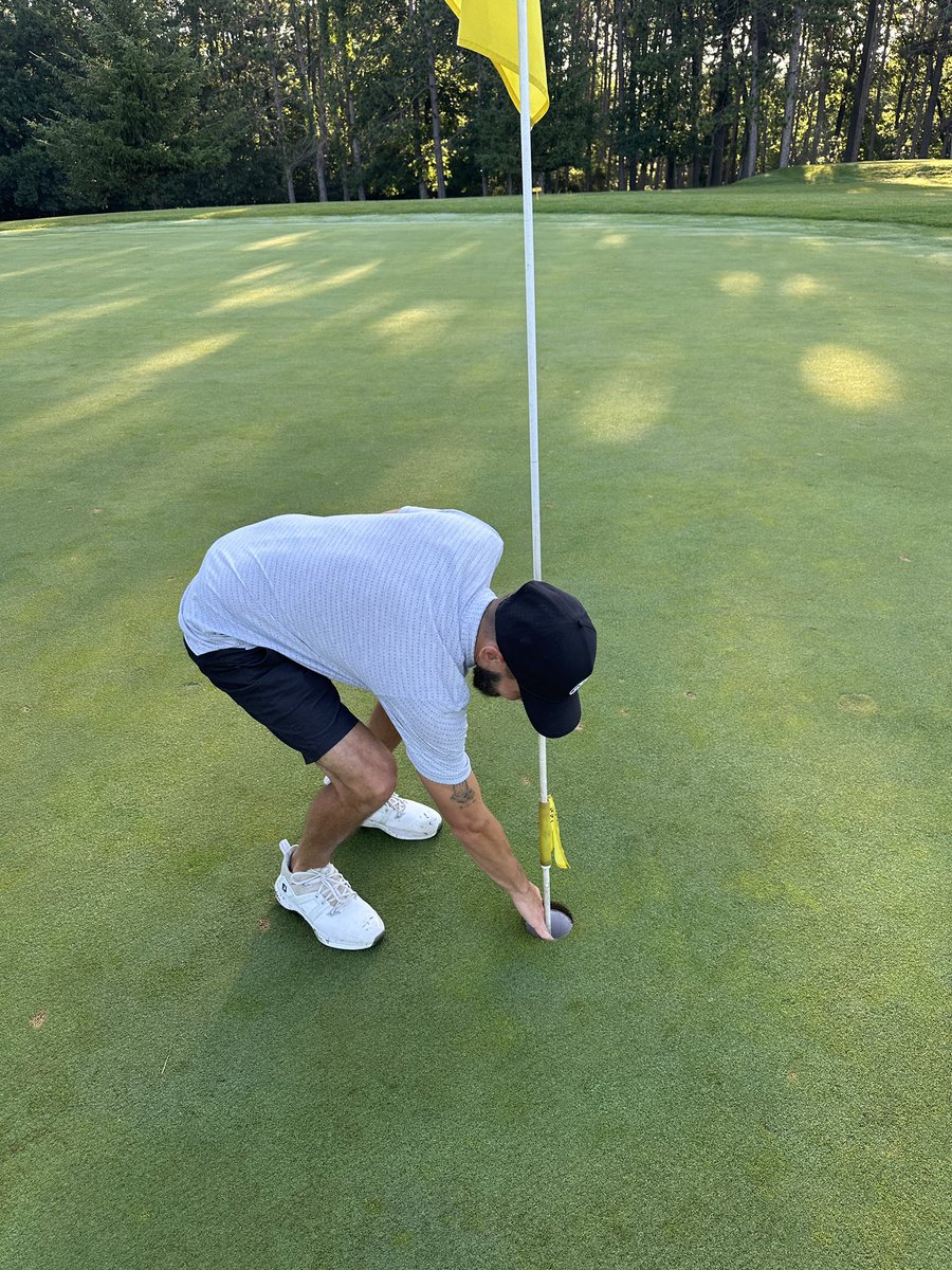 zheinold1014's tweet photo. Hole in 1 this morning! Pine Lakes #5 - 8 iron from 150. I was playing by myself and had to call over my guy James so I had a witness! 1st Hole in 1 was 2005 and 2nd one was 2025. Both exactly 150 out!! https://t.co/Bg82kYPOY6