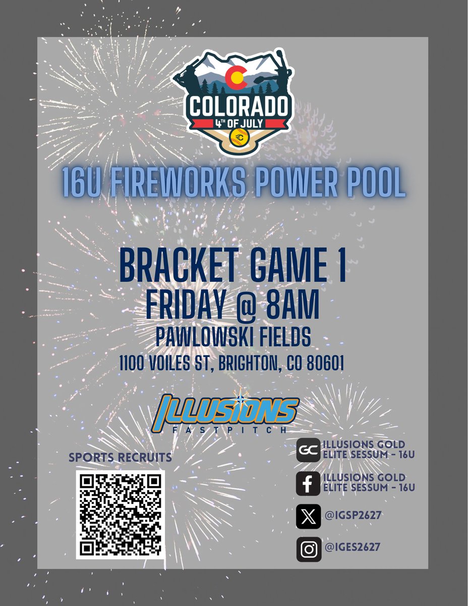 Bracket play starts TOMORROW 🔥 Game 1 schedule below ⬇️
#COSparkler2025 #BracketPlay #IllusionsGoldElite #LeadTheWay