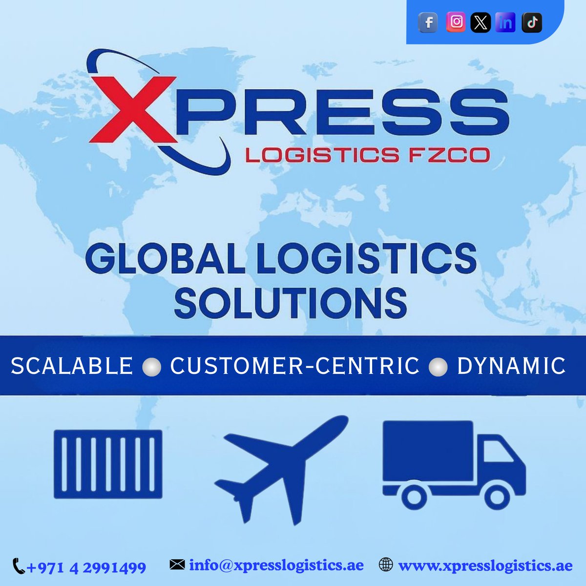 XpressLogistic2's tweet photo. 📷 Xpress Logistics FZCO – Where logistics is more than moving goods.
📷 From Dubai &amp; Hong Kong to the world and beyond. — we adapt, respond, and deliver.
📷 Freight | Warehousing | 3PL | End-to-End Support
Partner with us for logistics that evolve with your business. https://t.co/1bnNcOBa53