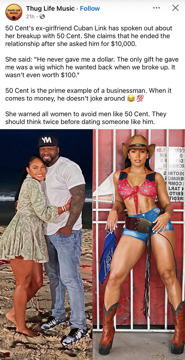 _KingArii's tweet photo. #CubanLink thought because sheโs a baddie with good head that 50 was gonna break bread so she could live it up ๐คฃ๐คฃ https://t.co/uvzPH85Z5w