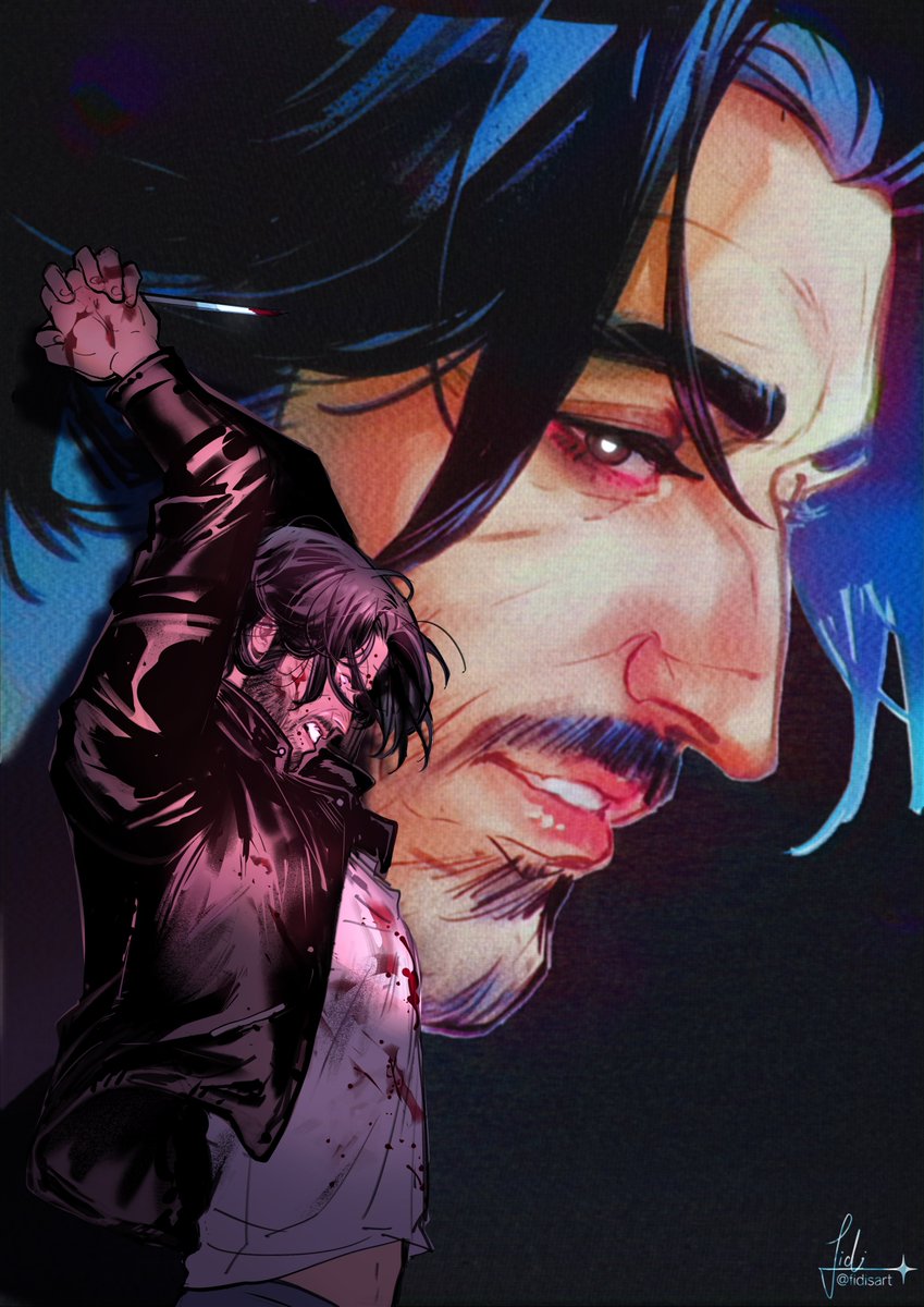 Redraw of that one "Perfect Blue" poster, but with Alan 💙🔪✨